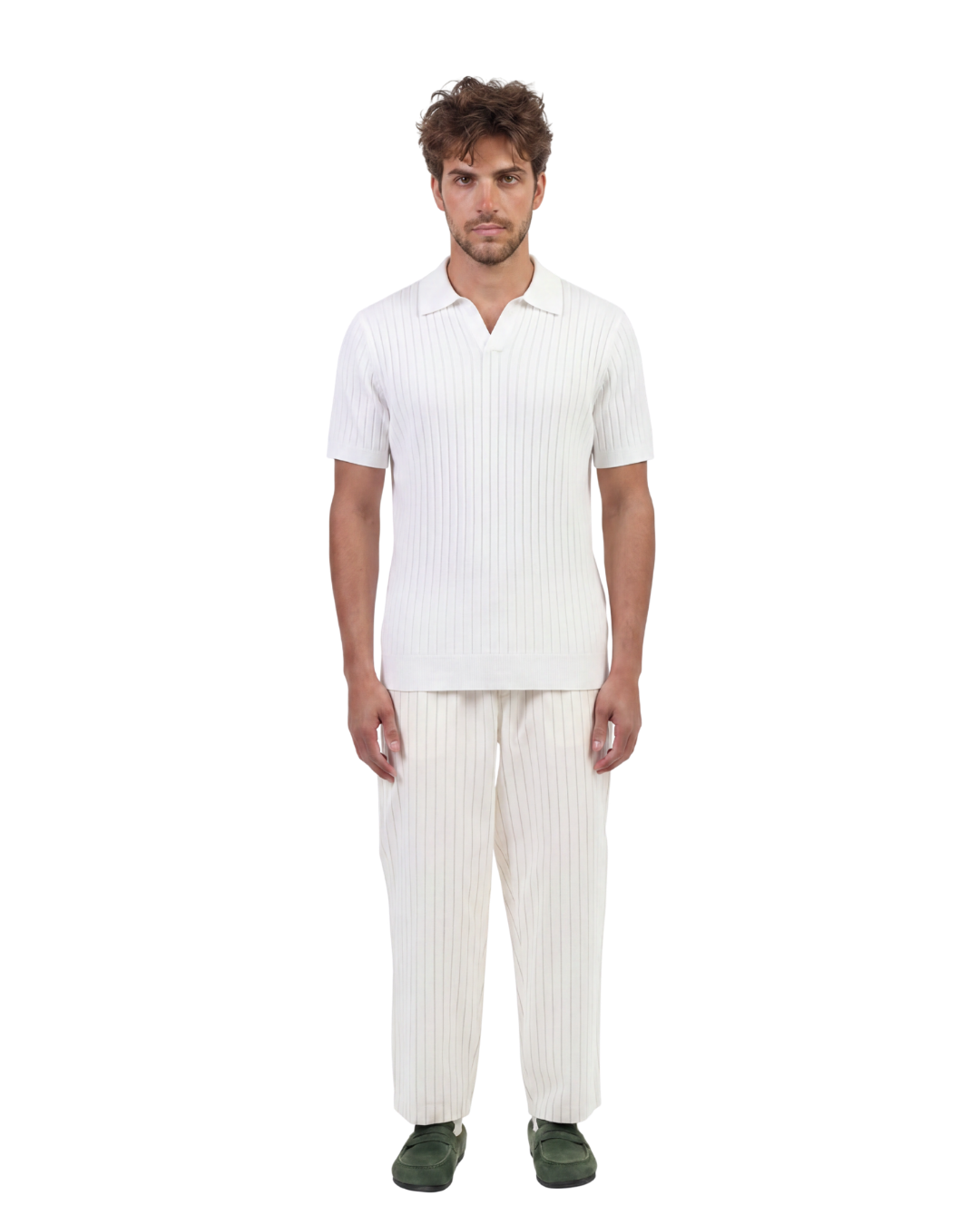 Buttonless Knit Polo T-Shirt
