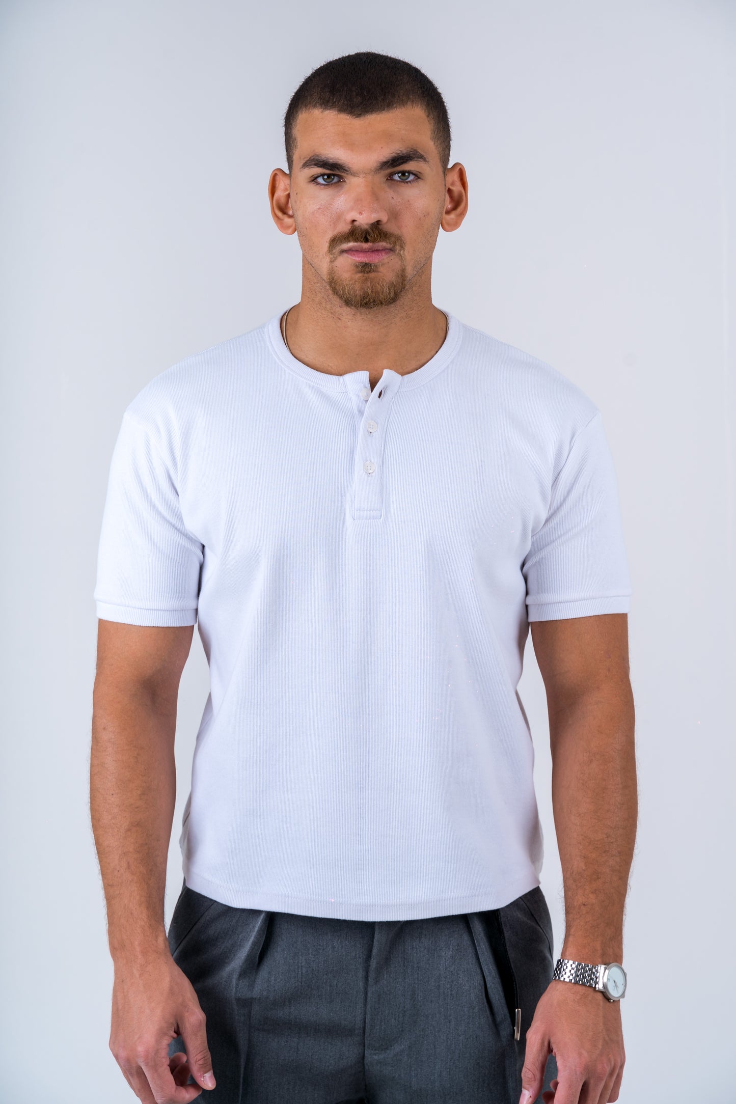 Slim Ribbed Henley