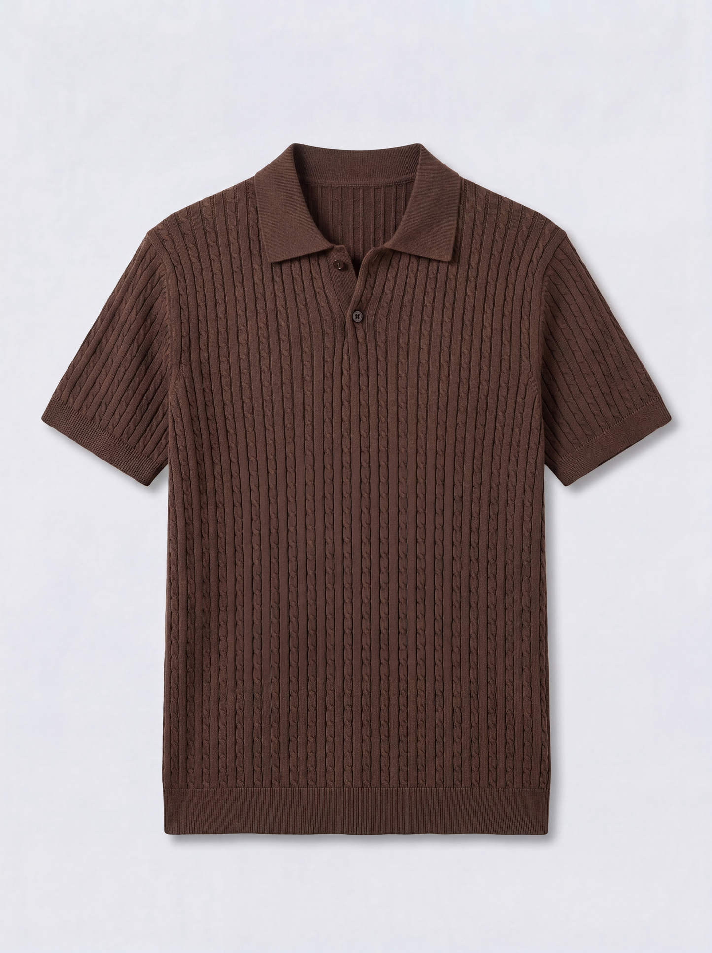 Cable Knit Polo T-Shirt