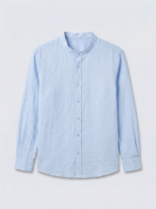 Band Collar Linen Shirt
