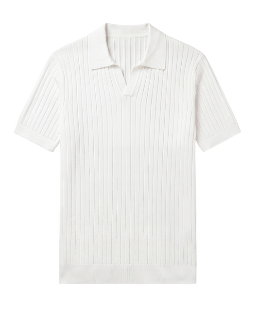 Buttonless Knit Polo T-Shirt