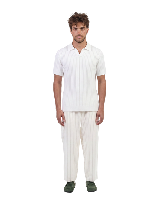 Buttonless Knit Polo T-Shirt