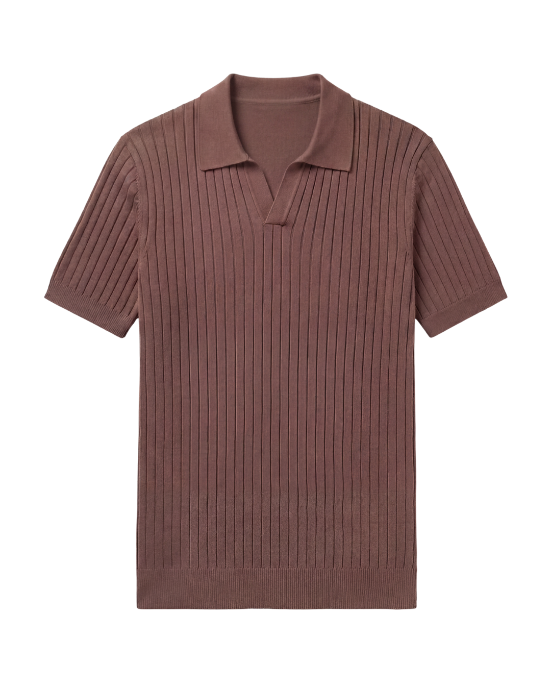 Buttonless Knit Polo T-Shirt
