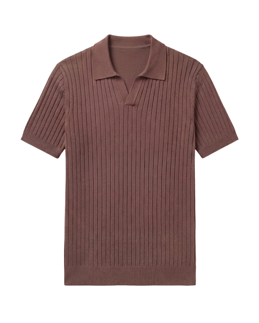 Buttonless Knit Polo T-Shirt