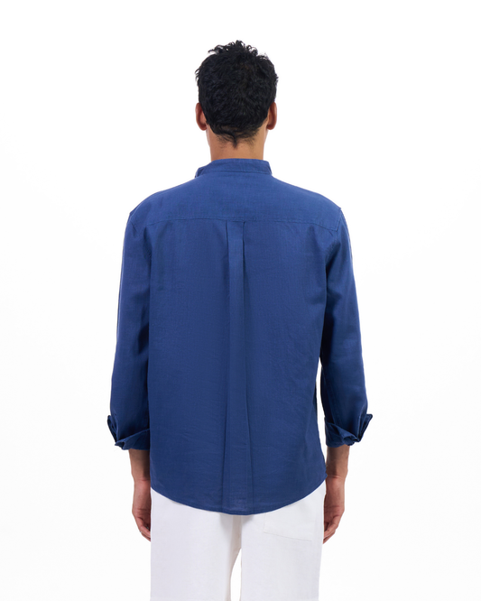 Band Collar Linen Shirt