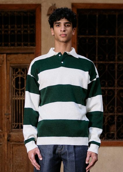Striped Knit Polo
