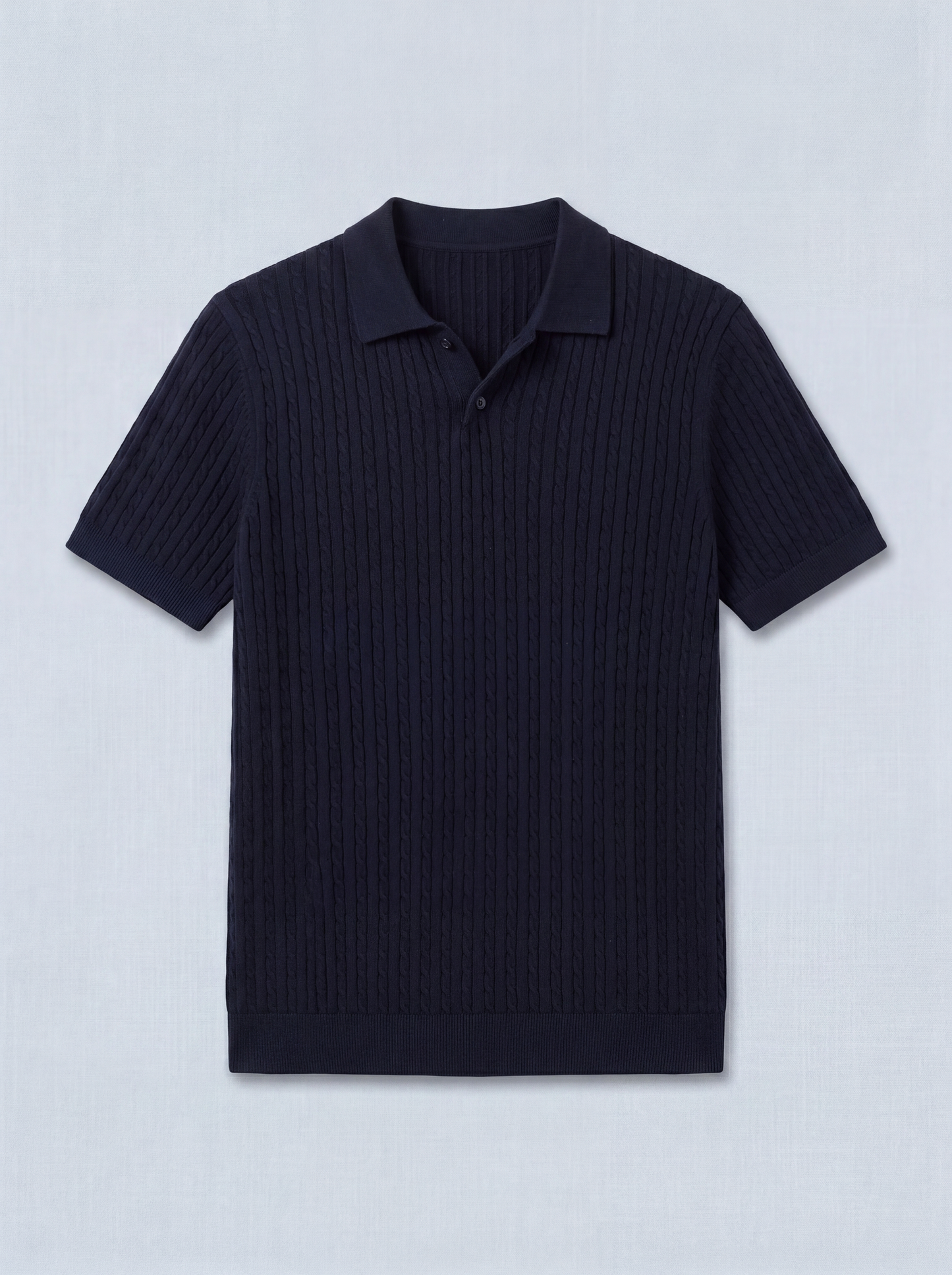 Cable Knit Polo T-Shirt