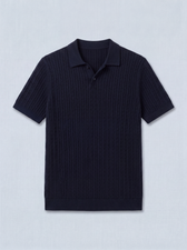 Cable Knit Polo T-Shirt