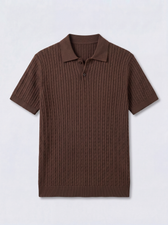 Cable Knit Polo T-Shirt